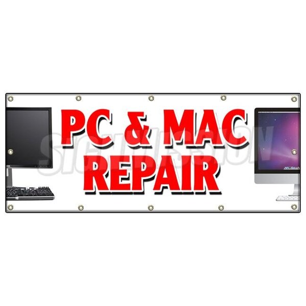 PC & MAC REPAIR BANNER SIGN computers laptop smartphone netbooks PCs